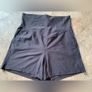 Women's Black athletic Maternity Shorts
